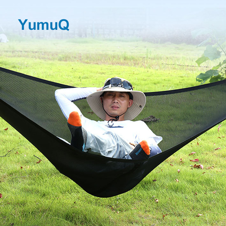 YumuQ Mesh Camping Famiy Aerial Hammock Portable Multi-person Triangle Shape Tree Tent 4 People