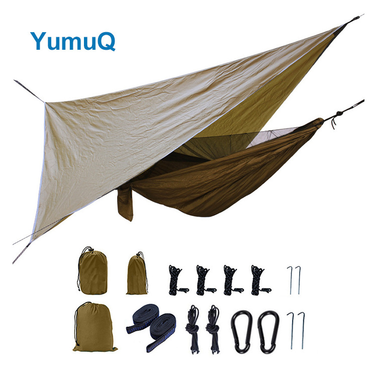 YumuQ Ultralight Hammock And Rain Fly Camping Tarp Shelter Set Outdoor Waterproof Canopy Tent