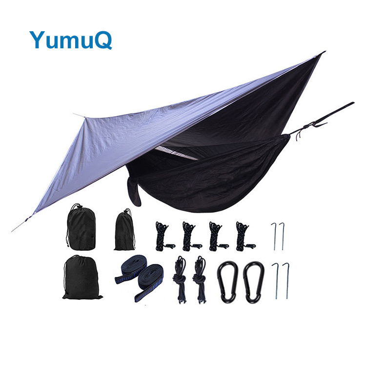 YumuQ Ultralight Hammock And Rain Fly Camping Tarp Shelter Set Outdoor Waterproof Canopy Tent