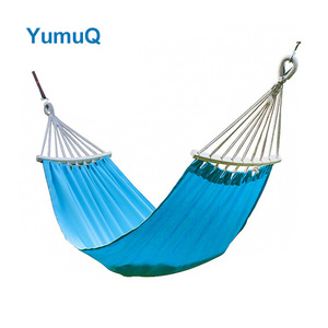 YumuQ Low Price Swing Garden Beach Camping Hammock Frame Chair Canvas Fabrics With Wooden Steel Bar