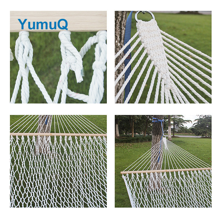 YumuQ Outdoor Camping Ripstop Nylon 210t Portable Parachute Hanging Folding Knit Hammock With Tree Strap