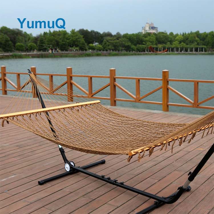 YumuQ Supply Wholesale Price Portable Single And Double Canvas Swing Rope Outdoor Camping Hammock Tree Strap With Stand