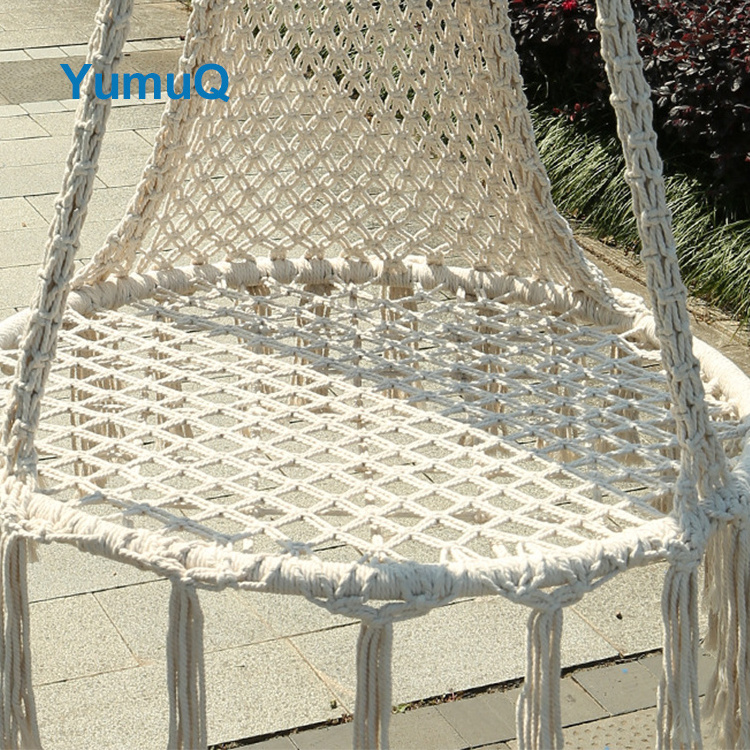 YumuQ Bohemian Design Camp Rocking Hanging Portable Best Black Bamboo Swing Rope Hammock Folding Chair With Stand