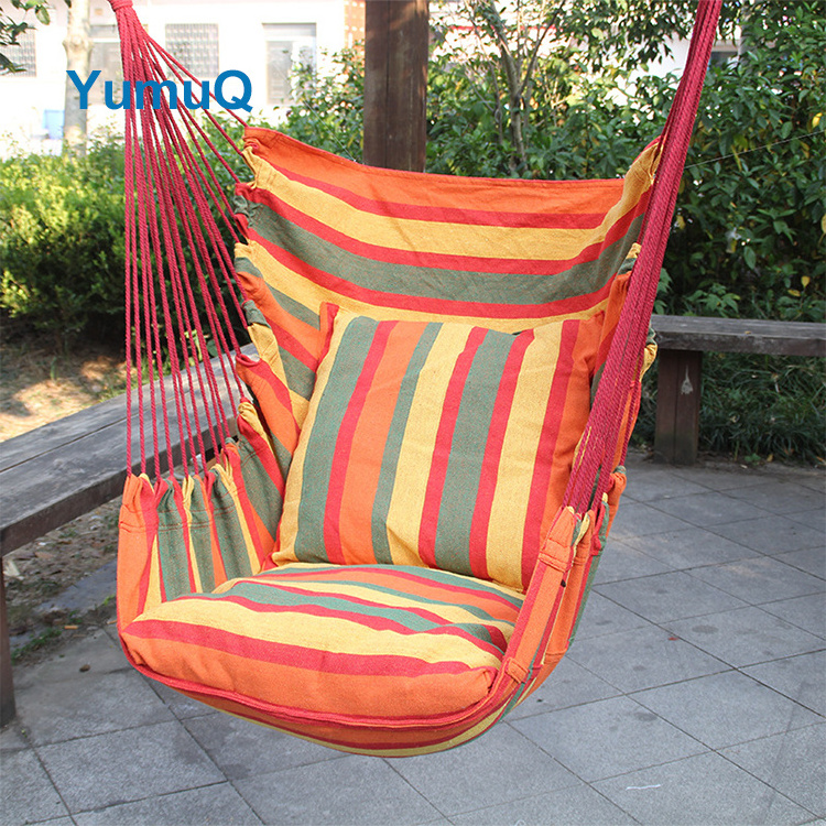 YumuQ 2023 Best Selling 1 Person Indoor 100% Cotton Canvas Portable Camping Hammock Bed Adult Swing Chair