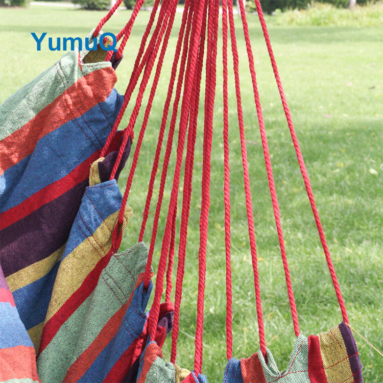 YumuQ Adult Baby Nest Living Room Boho Camping Canvas Hammock Hanging Swing Seat Chair Indoor Natural Wood