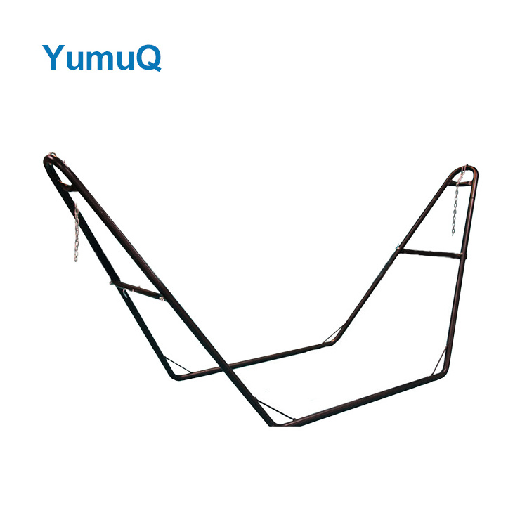 YumuQ Double Folding Hammock Chair With Heavy Duty Metal Steel Hanging And Wood Stand For Sale