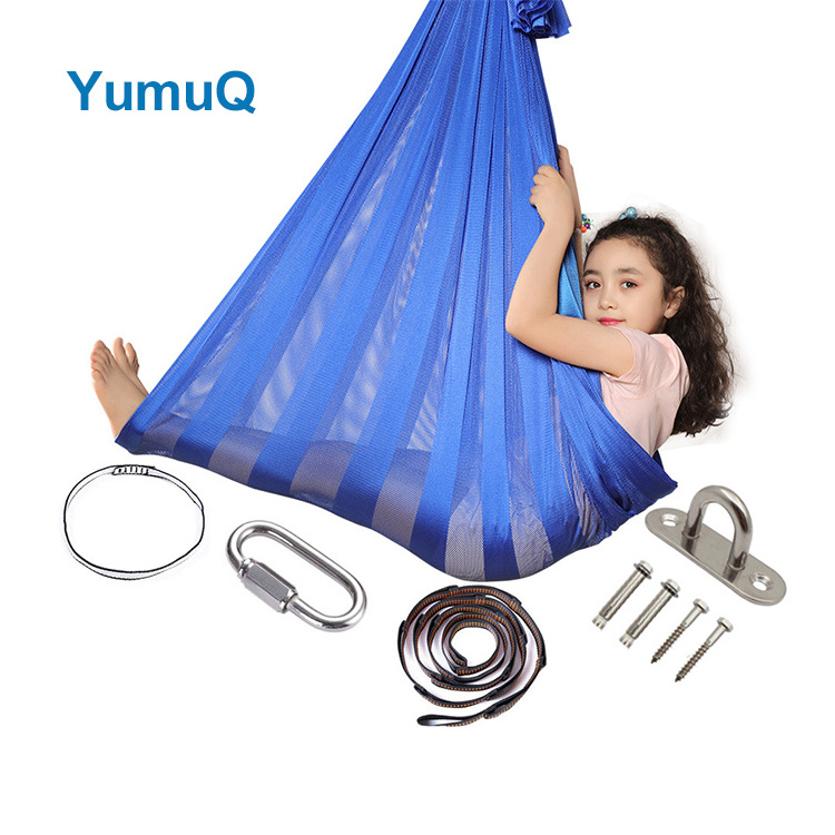 YumuQ Camping Outdoor Aerial Yoga Flying Automatic Baby Swing Chair Parachute Portable Hammock Set For Baby