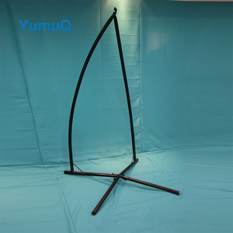 YumuQ Hammock With Space Saving Portable Steel Round Swirl Base Stand And Canopy 1 Piece Outdoor