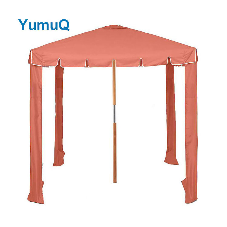 YumuQ 6ft 7ft Premium Aluminum Square Outdoor Automatic Beach Umbrella Cool Anti Uv Sun Shelter Cabana Tent