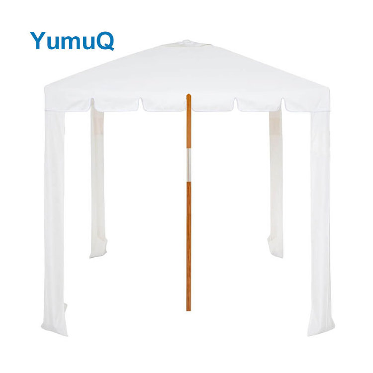 YumuQ 6ft 7ft Premium Aluminum Square Outdoor Automatic Beach Umbrella Cool Anti Uv Sun Shelter Cabana Tent