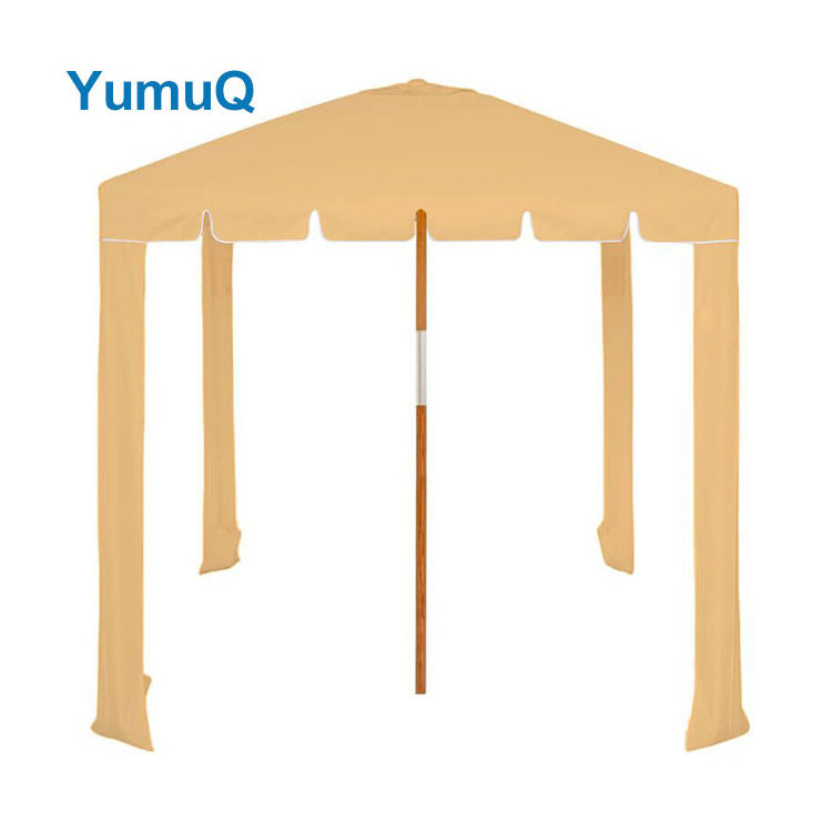 YumuQ 6ft 7ft Premium Aluminum Square Outdoor Automatic Beach Umbrella Cool Anti Uv Sun Shelter Cabana Tent