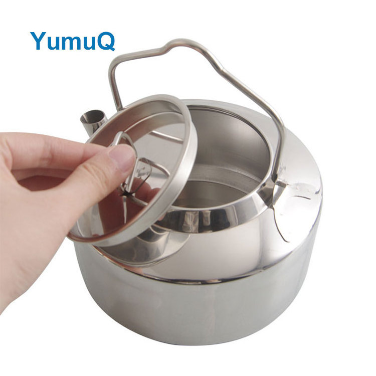 YumuQ Wholesale Promotion Best Small Cordless Stainless Steel Outdoor Camping Tea Water Kettle