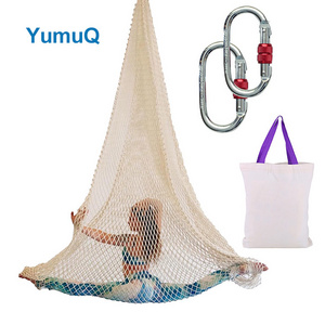 YumuQ Parachute Portable Pink Black Synthetic Silk Aerial Yoga Stretching Flying Hammock Sensory Swing Set