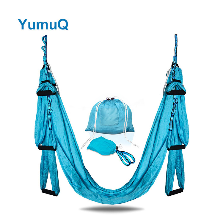 YumuQ New Parachute Indoor Inversion Portable Premium Nylon Fabric Aerial Yoga Swing Hammock Set