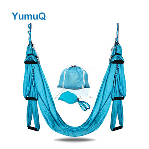 YumuQ New Parachute Indoor Inversion Portable Premium Nylon Fabric Aerial Yoga Swing Hammock Set