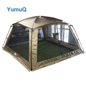 YumuQ 6-8 Person Quick Set Pop Up Desert Gazebo Camping Screen Tent 3x3 House Room Shelter Outdoor