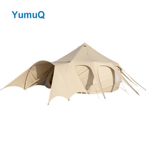 YumuQ 3m 5m 6m Glamping Large Luxury Camping Family Hotel Yurt Dome Bell Canopy Tent Waterproof For Sale