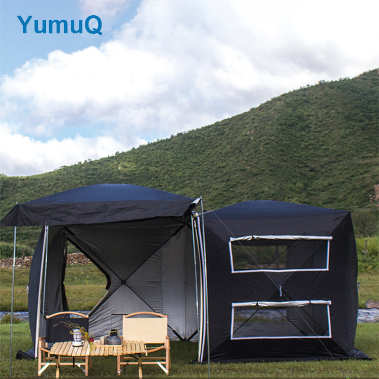 YumuQ Extension Space Outdoor Portable Camping Glamping Gear Suv Car Awning Rear Extension Tent Sun Shelter Tarp