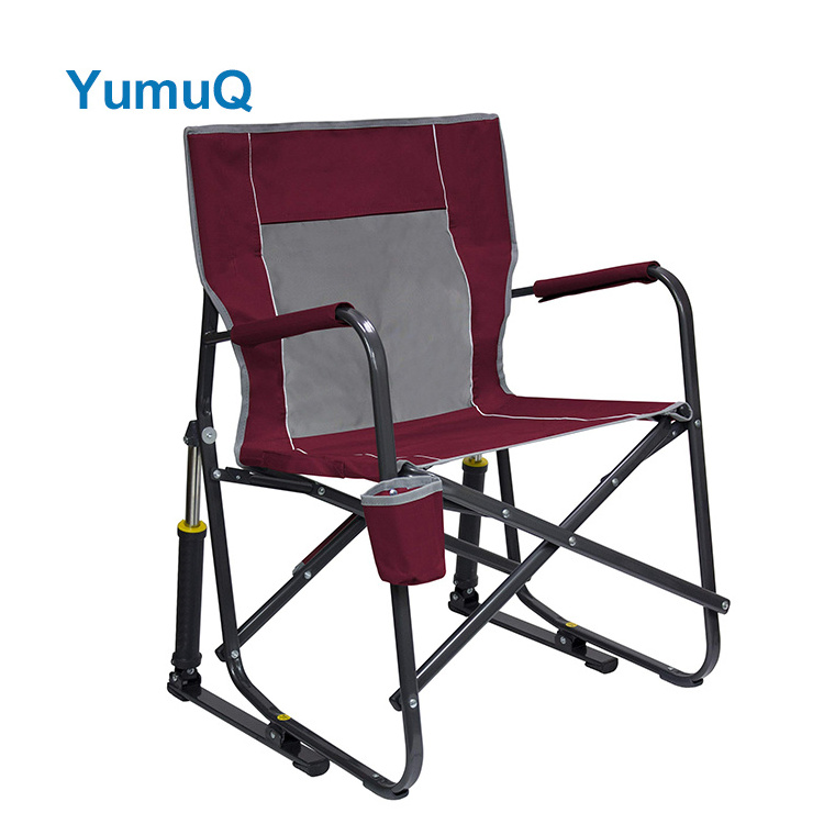 YumuQ Buy Aluminum Outdoor Camping And Beach Fishing Oversized Folding Cross Rocking Chair For Adults