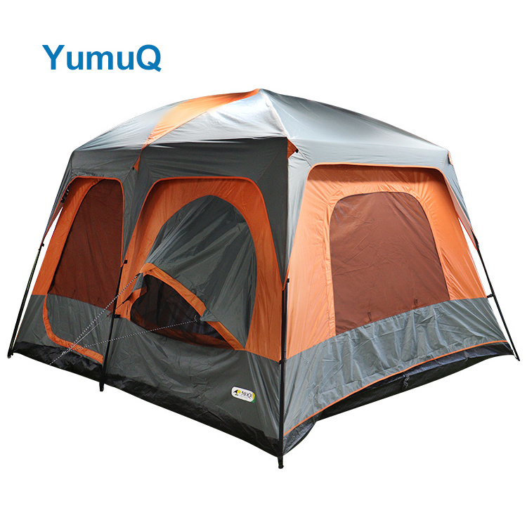 YumuQ Waterproof Family Wall Cabin Automatic Tent with Screen Room For 6-10 Person Outdoor Camping