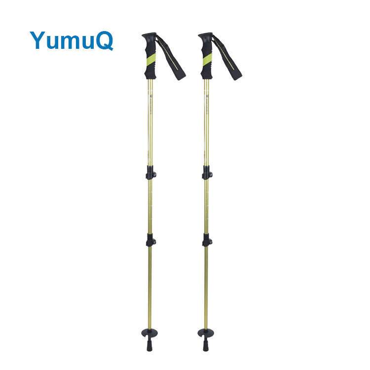 YumuQ 135cm Durable Aluminum 6061 Alloy Hiking Sticks With Quick  Lock System, OEM Hiking Sticks Trekking Poles With Rubber Grip