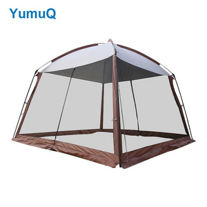 YumuQ Custom Cheap Fast Popup Instant Outdoor Camping 4 Person Mesh 6x6 Screen House Room Dome Tent For Camper