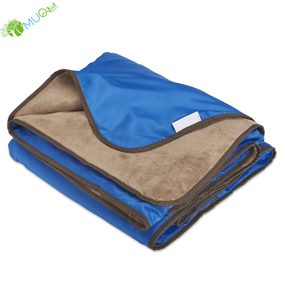 YumuQ 2 Layers All Season Waterproof Camping Polar Fleece Blanket For Outdoor Travel, Stadium, Picnic and Indoor Household