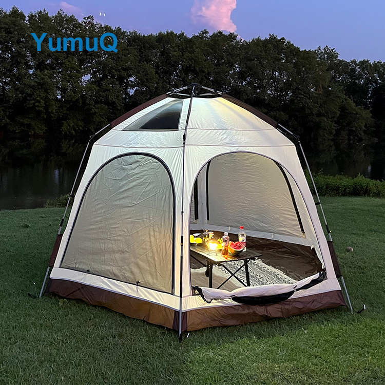 YumuQ 2 4 10 Person Portable Waterproof Big Camping Cabin Tent Outdoor 2 Rooms 2022  Automatic Family