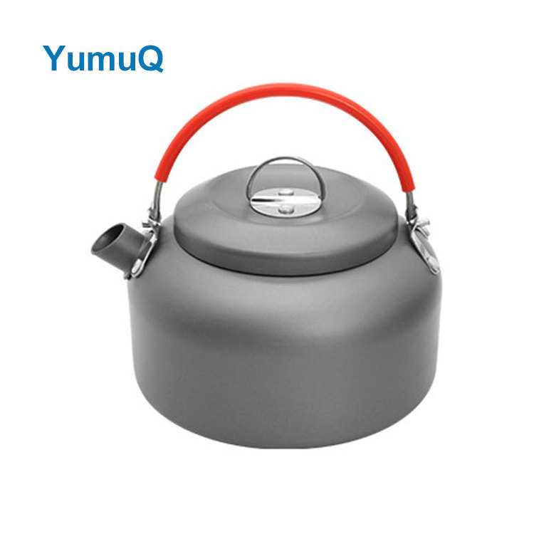 YumuQ 0.8L 1L Mini Aluminum Alloy Anodized Outdoor Camping Cooking Foldable Water Tea Kettle Coffee Pot