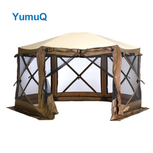 YumuQ 210D Poly-Oxford Gazebo 360 Projector Camping Mesh Screen Room Mosquito Net Sun Wind Shelter Hub Tent