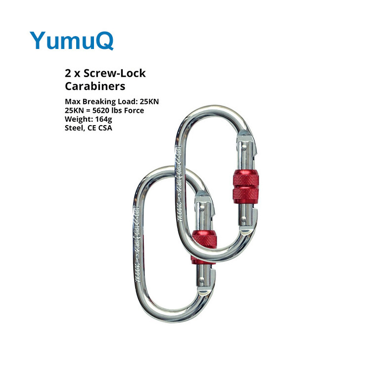 YumuQ Aluminum Alloy Black Yoga Hammock Wall Hook Ceiling Mount Brackets Anchor Fitness Carabiner Clip For Rope