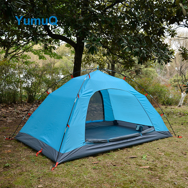 YumuQ Automatic Double Layer Easy Small Escape Popup Bed Family Camping Outdoor Canopy Dome Tent