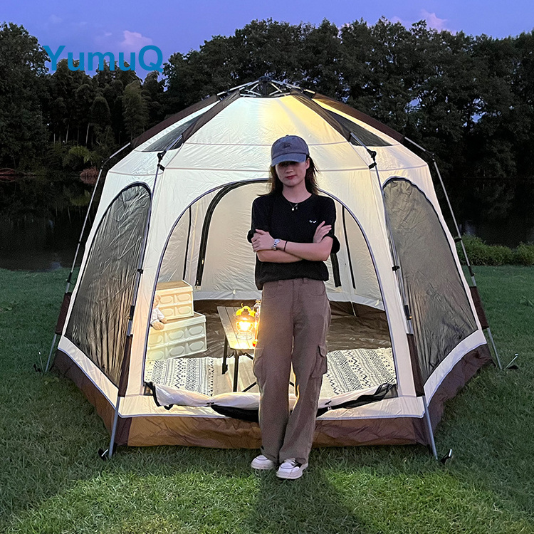 YumuQ 2 4 10 Person Portable Waterproof Big Camping Cabin Tent Outdoor 2 Rooms 2022  Automatic Family