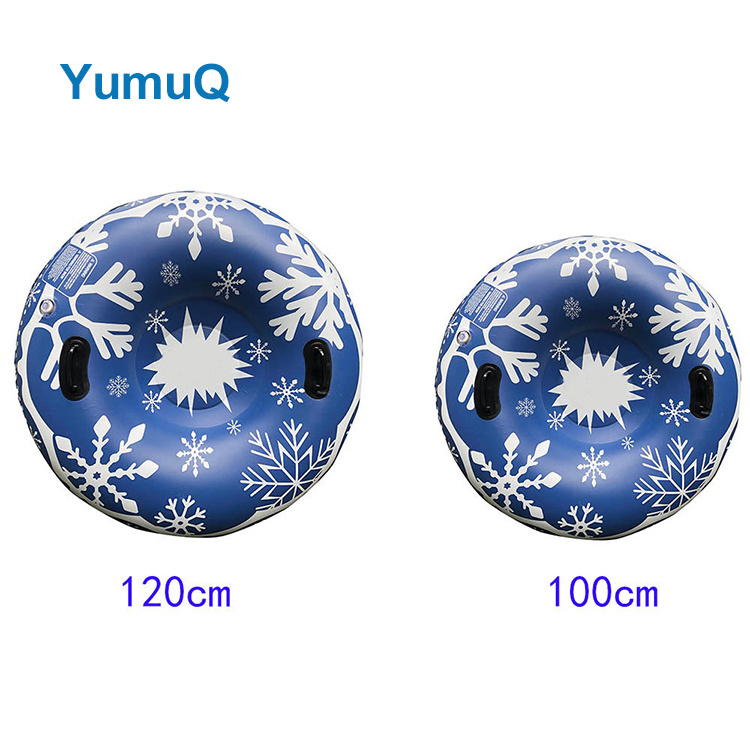 YumuQ Children Adult Hard Plastic Bottom Colorful Durable Snow Ski Toys Inflatable Sledge Tube