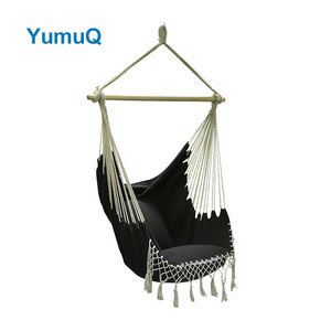 YumuQ Free Standing Garden Hanging Hammock Chair Hammock Chair Swing With Pillow And Macrame Lace For Children