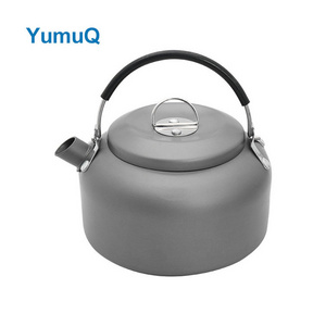 YumuQ 0.8L 1L Mini Aluminum Alloy Anodized Outdoor Camping Cooking Foldable Water Tea Kettle Coffee Pot