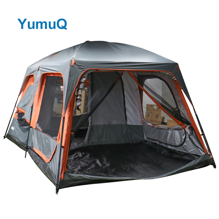 YumuQ Waterproof Family Wall Cabin Automatic Tent with Screen Room For 6-10 Person Outdoor Camping