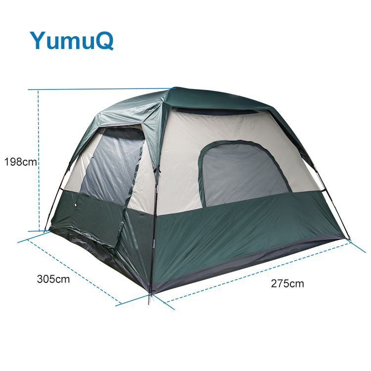 YumuQ 10 12 Person 4 Season Dark Rest Large Outdoor Camping Instant Cabin House Shape Tent With Light