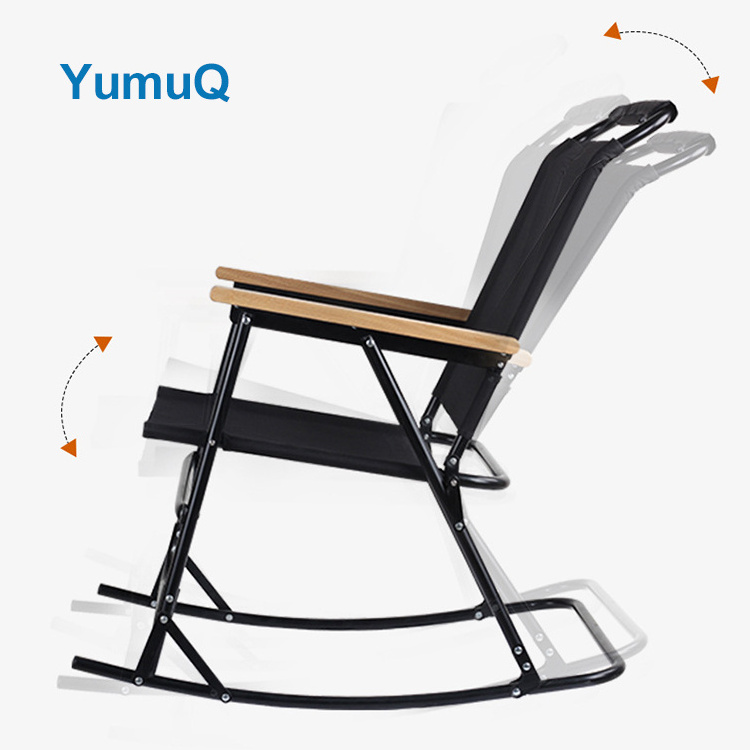 YumuQ New Arrived Foldable Garden Outdoor Folding Camping Rocking Rocker Lounge Arm Chair Portable Ultralight