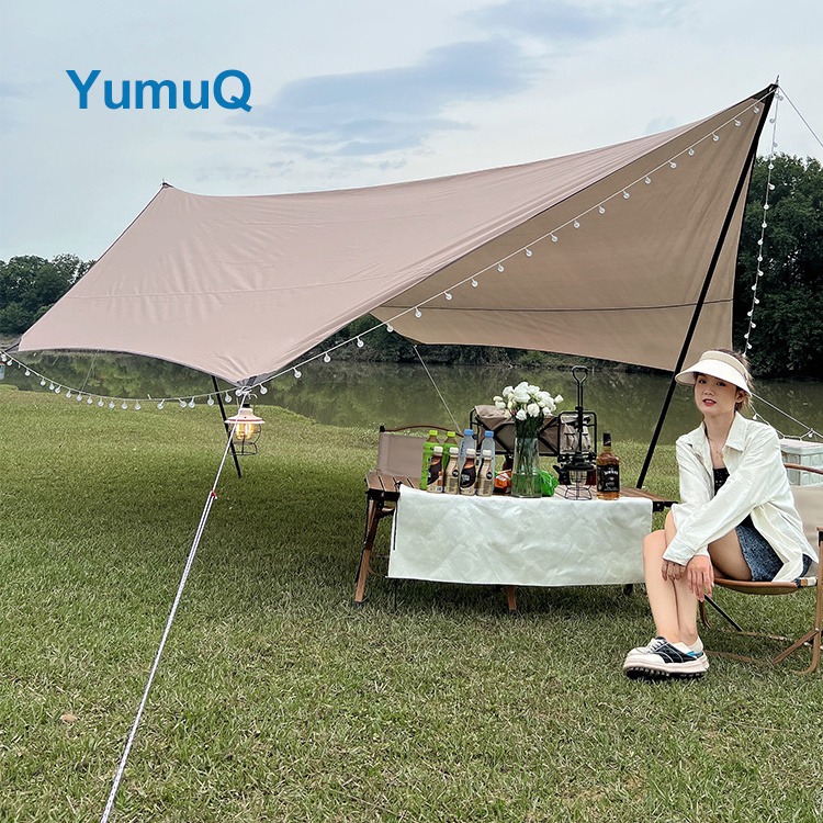 YumuQ Ultralight 5x4m Backpacking Beach Shelter Sun Shade Rain Camping Accessories Big Bbq Tarp Tent Outdoor