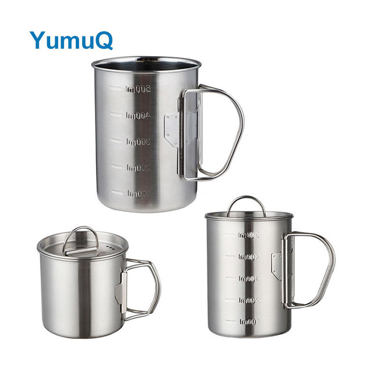 YumuQ Monogrammed Stainless Steel Metal Travel Water Milk Coffee Mug Cup Drinking Cup For Camping