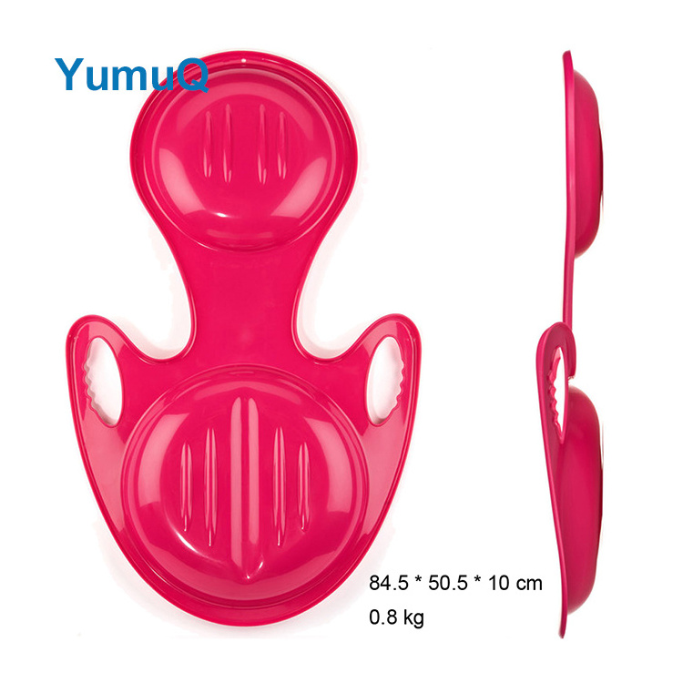 YumuQ Waterproof Pvc Plastic 82cm Sledge Skiing Snow Sled Riding Ski Board Foot Brakes For Kids