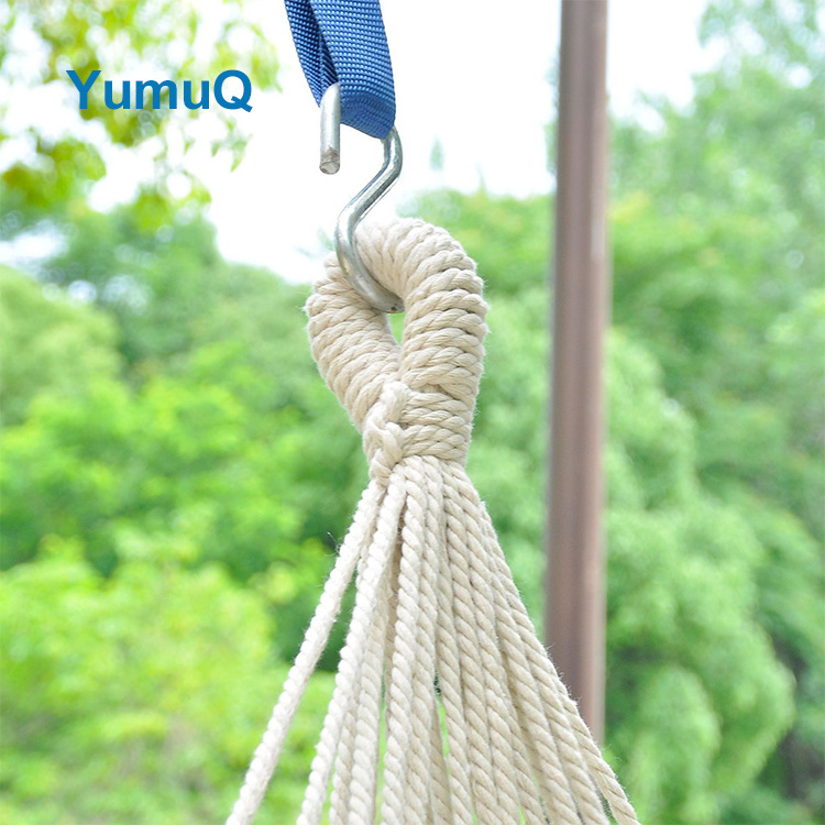 YumuQ Free Standing Garden Hanging Hammock Chair Hammock Chair Swing With Pillow And Macrame Lace For Children