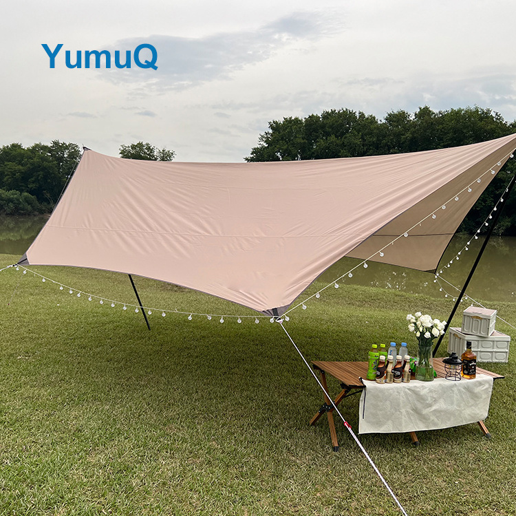 YumuQ Ultralight 5x4m Backpacking Beach Shelter Sun Shade Rain Camping Accessories Big Bbq Tarp Tent Outdoor