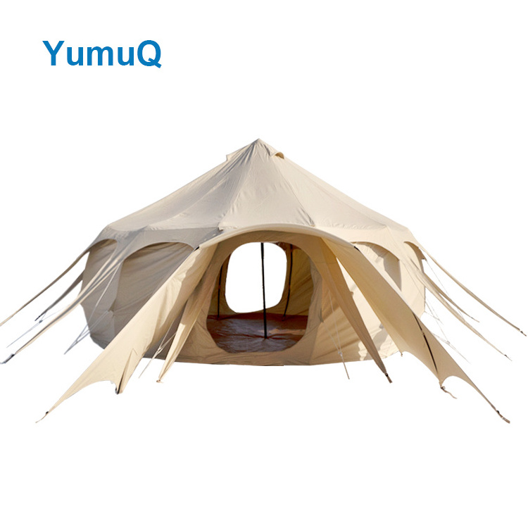 YumuQ 3m 5m 6m Glamping Large Luxury Camping Family Hotel Yurt Dome Bell Canopy Tent Waterproof For Sale