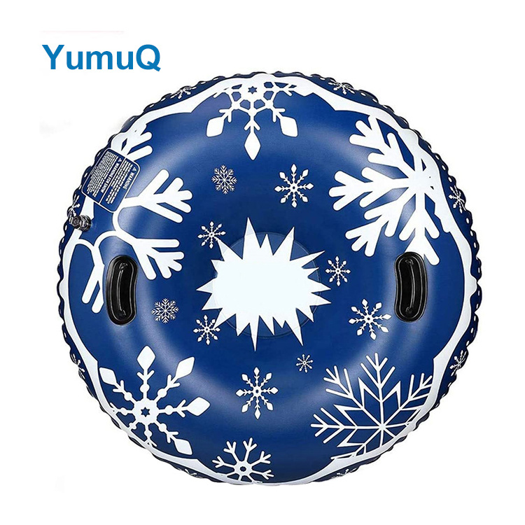 YumuQ Children Adult Hard Plastic Bottom Colorful Durable Snow Ski Toys Inflatable Sledge Tube