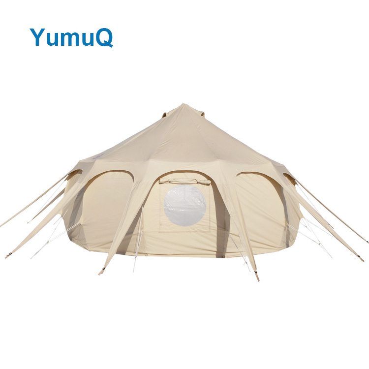 YumuQ 3m 5m 6m Glamping Large Luxury Camping Family Hotel Yurt Dome Bell Canopy Tent Waterproof For Sale