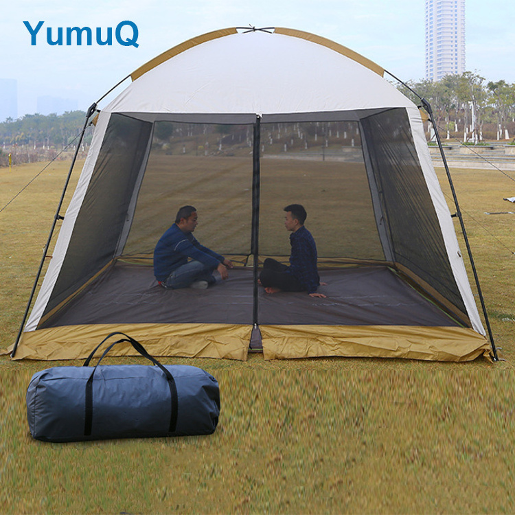 YumuQ Custom Cheap Fast Popup Instant Outdoor Camping 4 Person Mesh 6x6 Screen House Room Dome Tent For Camper