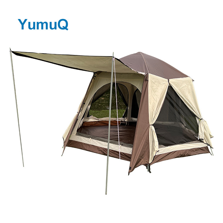 YumuQ 2 4 10 Person Portable Waterproof Big Camping Cabin Tent Outdoor 2 Rooms 2022  Automatic Family