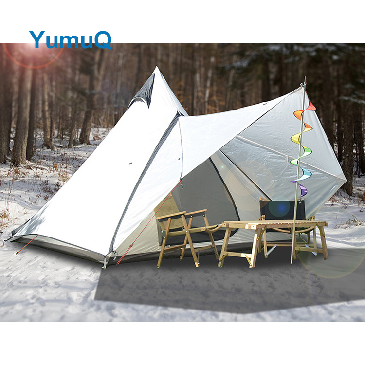 YumuQ 4m Large Adult All Outdoor Tipi Style Mongolian Cone Shape 4 Season Ultralight Camping Bell Tent